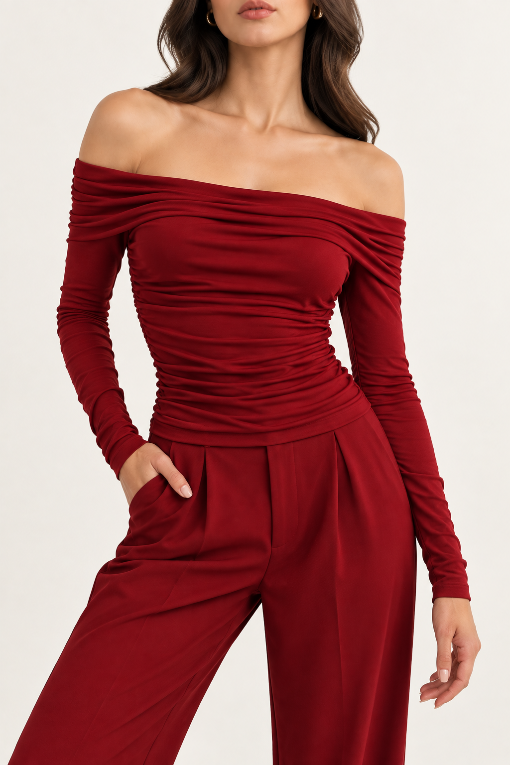 Ella Off Shoulder Ruched Top