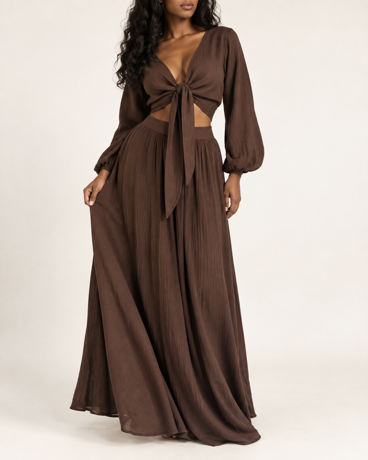 Amelia Tie Front Maxi Set