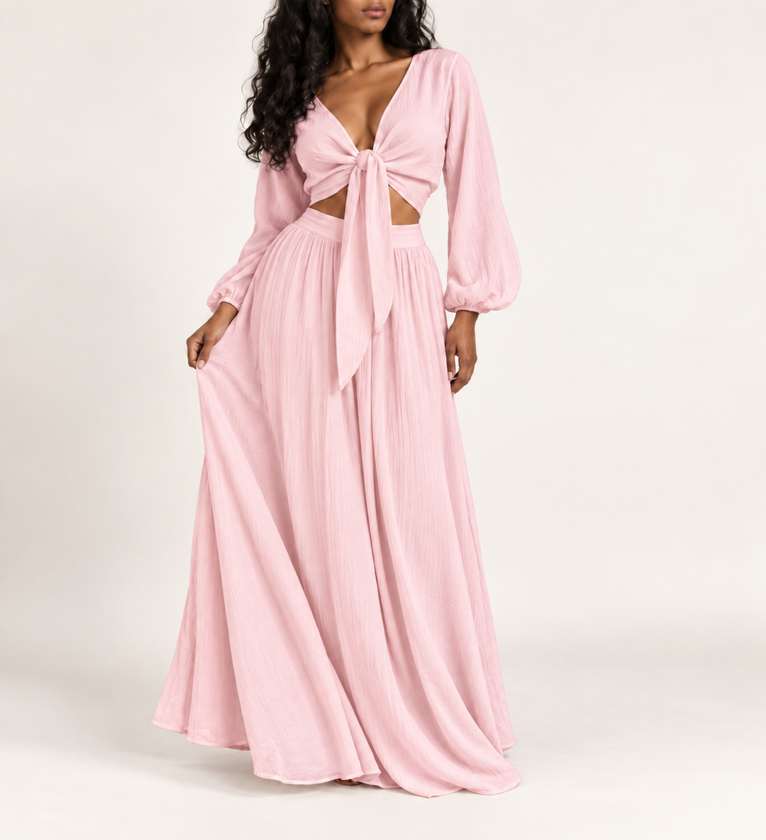 Amelia Tie Front Maxi Set