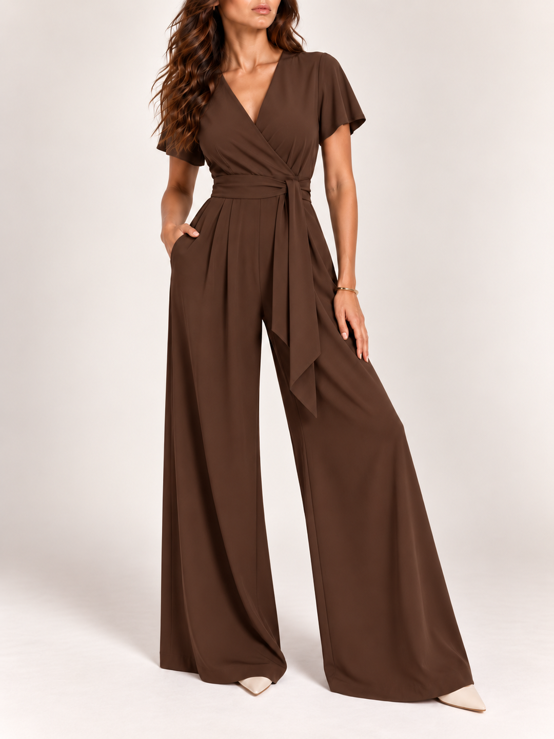 Mia Wrap Wide Leg Jumpsuit